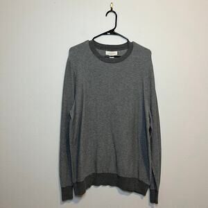 Frederik Anderson Copenhagen Gray Striped Crew Neck Long Sleeve Sweater XL